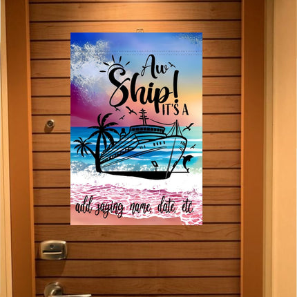 Custom magnetic Cruise Ship door flag banner