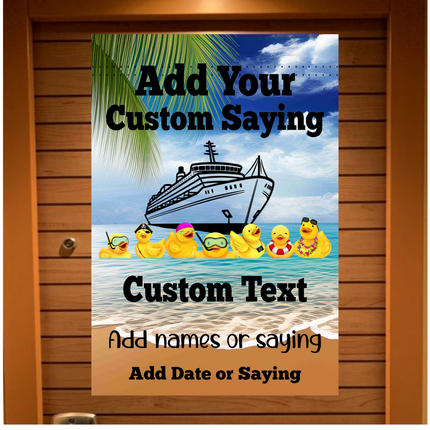 Personalized Cruising Duck Banner, Gift for Cruisers, Magnetic Cruise Banner, Cruise Magnet, Family Cruise