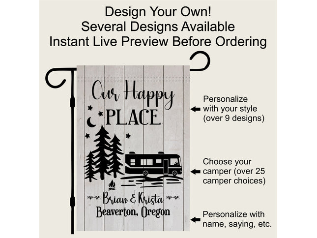 Camper Flag, Welcome to our campsite garden flag, camper outdoor decor, Personalized camp sign, Camper Essentials, Camping Gift, RV Decor