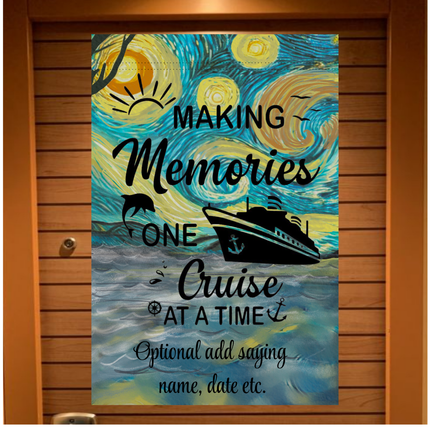 Magnetic Cruise Ship Door Decoration Banner | Starry Night Cruise Door Magnet Sign – Personalized Custom Stateroom Door Decoration