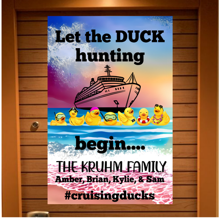 Personalized Cruising Duck Banner, Gift for Cruisers, Magnetic Cruise Banner, Cruise Magnet, Family Cruise