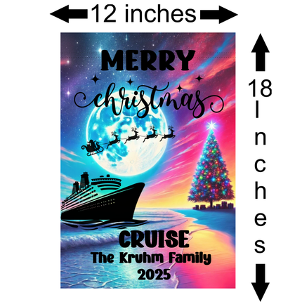 Holiday Cruise Ship Door Sign, Personalized Magnetic Cruise Banner, Custom Christmas Cruise Decoration