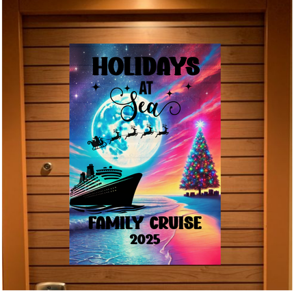 Holiday Cruise Ship Door Sign, Personalized Magnetic Cruise Banner, Custom Christmas Cruise Decoration