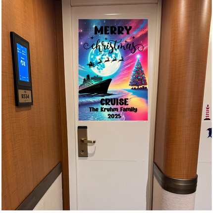 Holiday Cruise Ship Door Sign, Personalized Magnetic Cruise Banner, Custom Christmas Cruise Decoration
