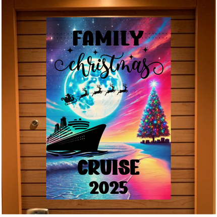 Holiday Cruise Ship Door Sign, Personalized Magnetic Cruise Banner, Custom Christmas Cruise Decoration
