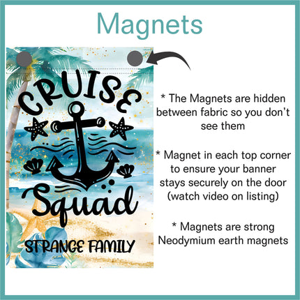 Cruise Ship Door Decor, Magnetic Cruise Banner, Family Cruise, Gift for Cruiser,  Girls Cruise, Anniversary Cruise