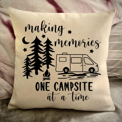 Class B Camper Van Decorative pillow cover - Making Memories Campsite pillow cover - Personalize camper gift - USA Travel Map Pillow Camping decor