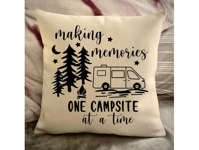 Class B Camper Van Decorative pillow cover - Making Memories Campsite pillow cover - Personalize camper gift - USA Travel Map Pillow Camping decor
