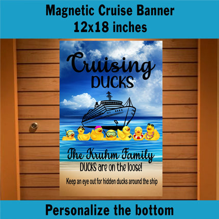 Custom magnetic cruising ducks door decoration banner, personalized cruise ship door magnet sign, large ship decor for stateroom, vacation
