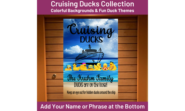 Personalized Cruising Duck Banner, Gift for Cruisers, Magnetic Cruise Banner, Cruise Magnet, Family Cruise
