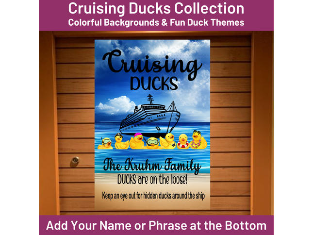 Personalized Cruising Duck Banner, Gift for Cruisers, Magnetic Cruise Banner, Cruise Magnet, Family Cruise