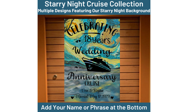 Magnetic Cruise Ship Door Decoration Banner | Starry Night Cruise Door Magnetic Sign – Personalized Custom Stateroom Door Decoration