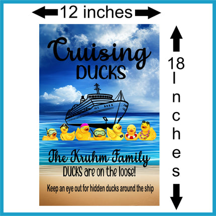 Custom magnetic cruising ducks door decoration banner, personalized cruise ship door magnet sign, large ship decor for stateroom, vacation