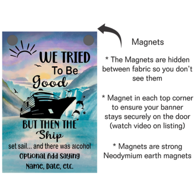 Cruise Ship Door Decoration, Magnetic Cruise Ship Banner, Find Your Stateroom Cruise Door