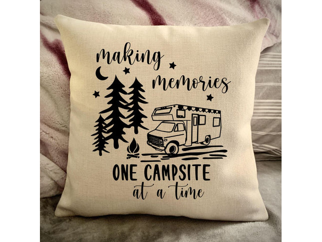 Class C Motorhome Decorative pillow cover - Making Memories Campsite pillow cover - Personalize camper gift - USA Travel Map Pillow Camping decor