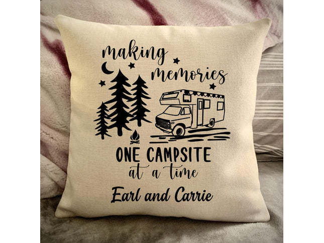 Class C Motorhome Decorative pillow cover - Making Memories Campsite pillow cover - Personalize camper gift - USA Travel Map Pillow Camping decor