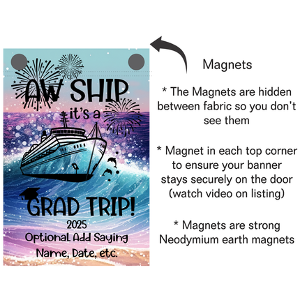 Cruise Door Decoration, Graduation Cruise, Personalized Cruise Door Sign, Magnetic Cruise Banner