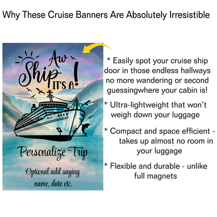 Personalized Alaska Cruise Door Decor, Custom Magnetic Stateroom Banner, Gift for Cruiser