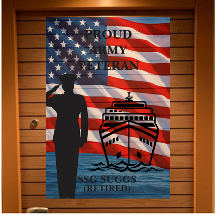 Cruise Door Decoration for Veteran, Military Cruising Gift, Magnetic Cruise Banner USA Flag, Personalized Cruise Magnet