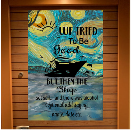 Magnetic Cruise Ship Door Decoration Banner | Starry Night Cruise Door Magnet Sign – Personalized Custom Stateroom Door Decoration