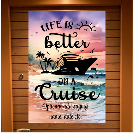 Personalized Family Cruise Door Decor, Stateroom Magnetic Banner, Vacation Gift for Cruiser