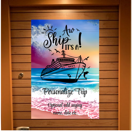 Funny Cruise Door Decor, Personalized Stateroom Magnetic Banner, Cruiser Humor Gift