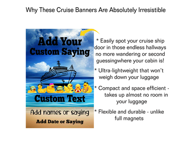 Personalized Cruising Duck Banner, Gift for Cruisers, Magnetic Cruise Banner, Cruise Magnet, Family Cruise