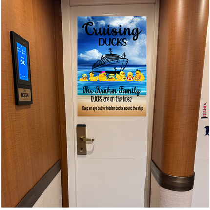 Personalized Cruising Duck Banner, Gift for Cruisers, Magnetic Cruise Banner, Cruise Magnet, Family Cruise