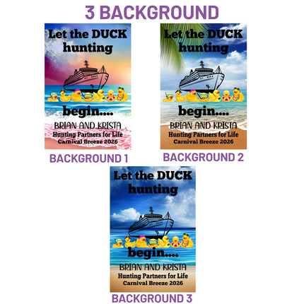 Personalized Cruise Door Decor, Let the duck hunting begin, Magnetic Cruising Banner, personalized cruise ship door magnet sign, large ship decor for stateroom, vacation