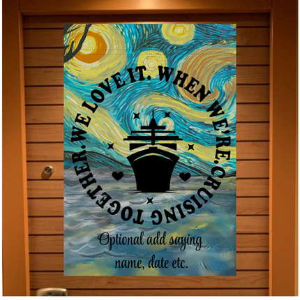 Magnetic Cruise Ship Door Decoration Banner | Starry Night Cruise Door Magnet Sign – Personalized Custom Stateroom Door Decoration