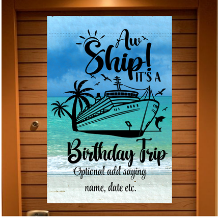 Personalized Birthday Cruise Door Decor, Stateroom Magnetic Banner, Celebration Gift for Cruiser