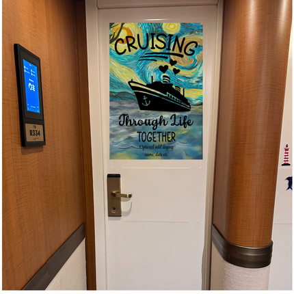 Magnetic Cruise Ship Door Decoration Banner | Starry Night Cruise Door Magnet Sign – Personalized Custom Stateroom Door Decoration