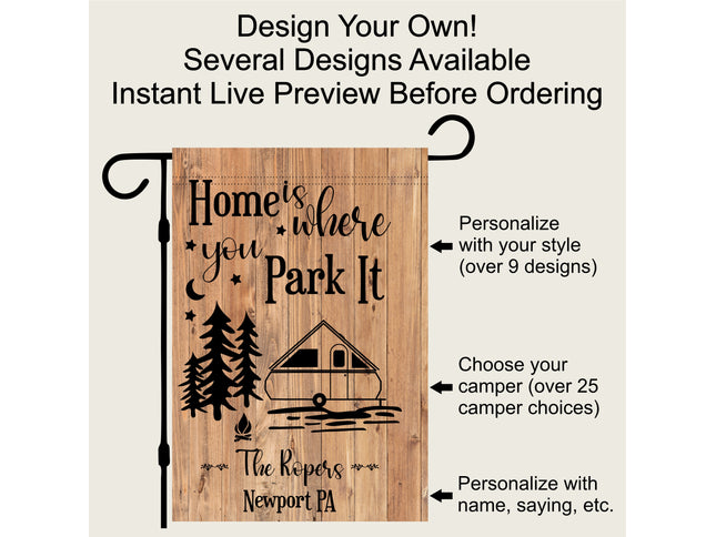 Camper Flag, Welcome to our campsite garden flag, camper outdoor decor, Personalized camp sign, Camper Essentials, Camping Gift, RV Decor