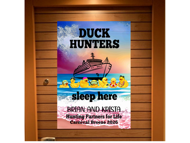 Cruise Door Decoration, Cruising Duck Hunter Magnetic Banner, Magnet sign, Family Cruise Activity, Cruiser Gift