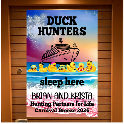 Personalized Cruising Duck Banner, Gift for Cruisers, Magnetic Cruise Banner, Cruise Magnet, Family Cruise