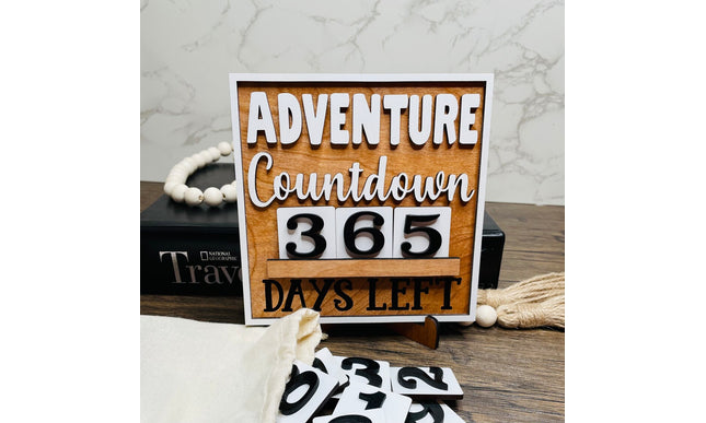 Adventure Countdown wood sign