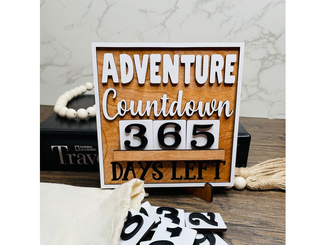 Adventure Countdown wood sign