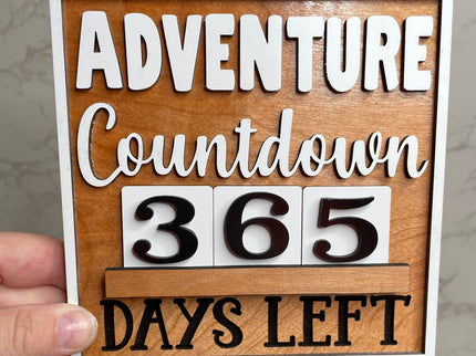Adventure Countdown wood sign