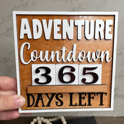 Adventure Countdown wood sign