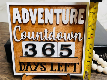 Adventure Countdown wood sign