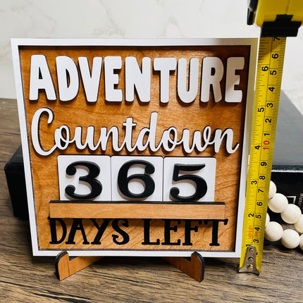 Adventure Countdown wood sign