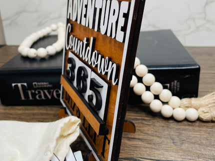 Adventure Countdown wood sign
