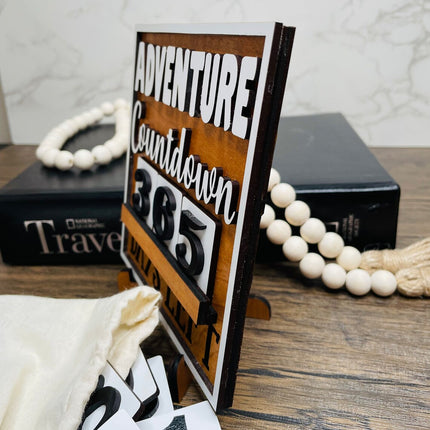 Adventure Countdown wood sign