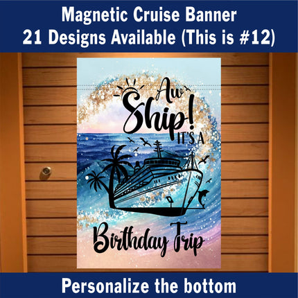 Cruise Ship Door Decoration, Cruise Door Sign Decor, Cruise Essentials, Magnetic Cruise Banner, Cruise Ship Decor, Cruise Sign, Birthday Cruise, Family Cruise, Babymoon Cruise