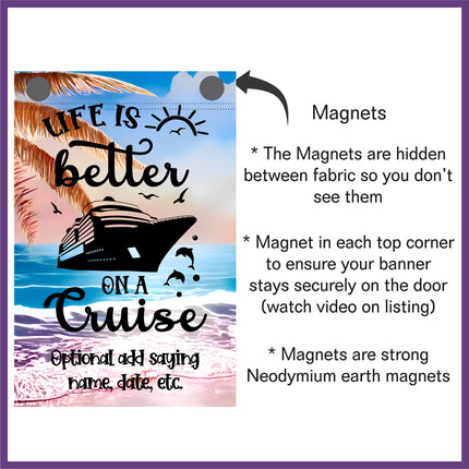 Cruise Ship Door Decoration, Magnetic Cruise Ship Banner, Find Your Stateroom Cruise Door
