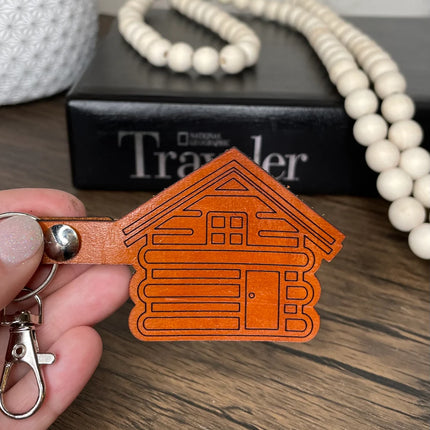 Cabin leather keychain
