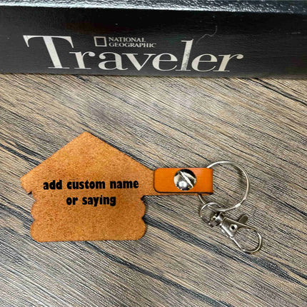 Cabin leather keychain