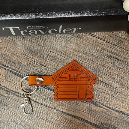 Cabin leather keychain