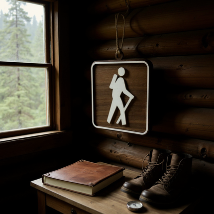 Hiker Ornament, National Park Trail Sign, Gift For Female, Outdoor Adventure, Christmas Tree Decor, Personalized Gift Keepsake