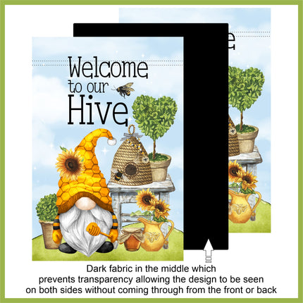 Gnome Garden Flag, Spring Yard Sign, Summer Gnome Yard Sign, Outdoor Welcome Garden Flag